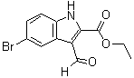 结构式 CAS# 100123-25-9, 5-溴-3-甲酰基-1H-吲哚-2-羧酸乙酯