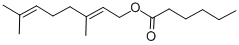 structure of CAS# 10032-02-7, Geranyl Hexanoate;Hexanoic Acid [(2E)-3,7-Dimethylocta-2,6-Dienyl] Ester;(E)-3,7-Dimethylocta-2,6-Dien-1-Yl N-Hexanoate;2,6-Octadien-1-Ol, 3,7-Dimethyl-, Hexanoate, (E)-