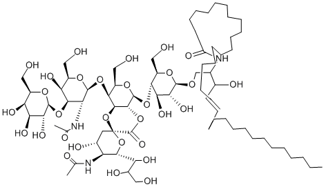 CAS#: 100345-64-0， N-[(E,2S,3S)-1-[(2R,3R,4R,5S,6R)-5-[(2S,4'R,4aR,5S,5'S,7R,8S,8aS)-5'-Acetamido-8-[(2S,3R,4R,5R,6R)-3-Acetamido-5-Hydroxy-6-(Hydroxymethyl)-4-[(2R,3R,4S,5R,6R)-3,4,5-Trihydroxy-6-(Hydroxymethyl)Oxan-2-Yl]Oxyoxan-2-Yl]Oxy-4'-Hydroxy-7-(Hydroxymethyl)-3-Oxo-6'-[(1S,2S)-1,2,3-Trihydroxypropyl]Spiro[5,7,8,8alpha-Tetrahydro-4aH-Pyrano[3,4-e][1,4]Dioxine-2,2'-Oxane]-5-Yl]Oxy-3,4-Dihydroxy-6-(Hydroxymethyl)Oxan-2-Yl]Oxy-3-Hydroxyoctadec-4-En-2-Yl]Octadecanamide