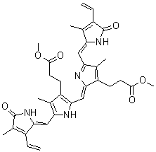 CAS 登录号：10035-62-8， 3-[2-[(E)-[3-(3-甲氧基-3-氧代-丙基)-4-甲基-5-[(E)-(3-甲基-5-氧代-4-乙烯基-吡咯-2-亚基)甲基]吡咯-2-亚基]甲基]-4-甲基-5-[(E)-(4-甲基-5-氧代-3-乙烯基-吡咯-2-亚基)甲基]-1H-吡咯-3-基]丙酸甲酯