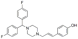 CAS 登录号：100551-77-7， 1-(二(4-氟苯基)甲基)-4-(3-(4'-羟基苯基)-2-丙烯基)哌嗪