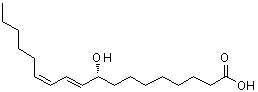 CAS 登录号：10075-11-3， (9R,10E,12Z)-9-羟基-10,12-十八碳二烯酸