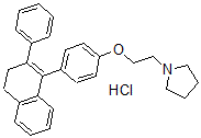 CAS#: 10090-61-6， 1-(2-(4-(2-Phenyl-3,4-dihydro-1-naphthyl)phenoxy)ethyl)pyrrolidine hydrochloride