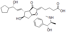CAS 登录号：100992-40-3， 15-环戊基-7-氧代-前列腺素I2-麻黄碱