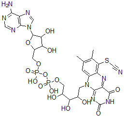 CAS#: 101760-87-6， [5-(6-Aminopurin-9-Yl)-3,4-Dihydroxyoxolan-2-Yl]Methyl [[5-(7,8-Dimethyl-2,4-Dioxo-6-Thiocyanatobenzo[g]Pteridin-10-Yl)-2,3,4-Trihydroxypentoxy]-Hydroxyphosphoryl] Hydrogen Phosphate