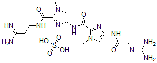 CAS#: 101772-43-4， 4-((((Aminoiminomethyl)amino)acetyl)amino)-N-(2-(((3-amino-3-iminopropyl)amino)carbonyl)-1-methyl-1H-imidazol-4-yl)-1-methyl-1H-imidazole-2-carboxamide sulfate