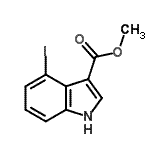 structure of CAS# 101909-44-8, Methyl 4-Iodo-1H-Indole-3-Carboxylate;Methyl 4-iodo-3-indolecarboxylate;METHYL4-IODO-3-INDOLECARBOXYLATE