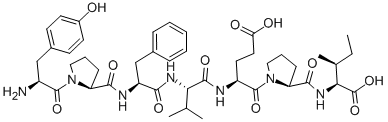 structure of CAS# 102029-74-3, L-Tyrosyl-L-Prolyl-L-Phenylalanyl-L-Valyl-L-alpha-Glutamyl-L-Prolyl-L-Isoleucine;TYR-PRO-PHE-VAL-GLU-PRO-ILE OH;BETA-CASOMORPHIN (1-7), HUMAN;TYR-PRO-PHE-VAL-GLU-PRO-ILE