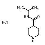 structure of CAS# 102125-62-2, N-Isopropylpiperidine-4-Carboxamide Hydrochloride;MFCD11615741;N-(propan-2-yl)piperidine-4-carboxamide hydrochloride;N-Isopropyl-4-piperidinecarboxamide hydrochloride