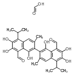 CAS#: 102256-58-6， Formic Acid - 1,1',6,6',7,7'-Hexahydroxy-5,5'-Diisopropyl-3,3'-Dimethyl-2,2'-Binaphthalene-8,8'-Dicarbaldehyde (1:1)