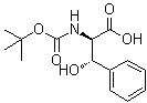 结构式 CAS# 102507-18-6, (betaS)-beta-羟基-N-{[(2-甲基-2-丙基)氧基]羰基}-D-苯丙氨酸