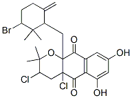 CAS#: 103106-22-5， (3R,10aS)-10a-[(1R,3S)-3-Bromo-2,2-Dimethyl-6-Methylidenecyclohexyl]Oxy-3,4a-Dichloro-6,8-Dihydroxy-2,2-Dimethyl-3,4-Dihydrobenzo[g]Chromene-5,10-Dione