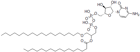 CAS#: 103383-67-1， 1-beta-D-Arabinofuranosylcytosine 5'-diphosphate-1-O-octadecyl-2-O-palmitoyl-glycerol