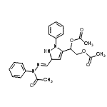 CAS#: 103405-38-5， 1-(5-{(E)-[Acetyl(Phenyl)Hydrazono]Methyl}-2-Phenyl-2,5-Dihydro-1H-Pyrazol-3-Yl)-1,2-Ethanediyl Diacetate
