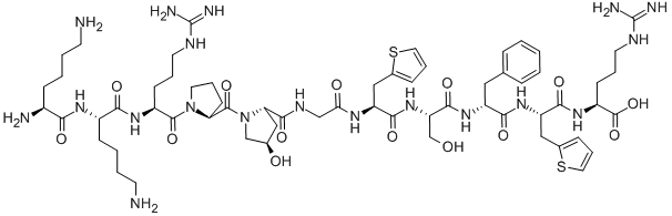 CAS#: 103412-40-4， L-Lysyl-L-Lysyl-L-Arginyl-L-Prolyl-(4R)-4-Hydroxy-L-Prolylglycyl-3-(2-Thienyl)-L-Alanyl-L-Seryl-D-Phenylalanyl-3-(2-Thienyl)-L-Alanyl-L-Arginine