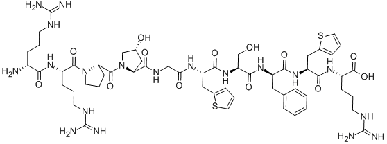CAS#: 103412-42-6， D-Arginyl-L-Arginyl-L-Prolyl-(4R)-4-Hydroxy-L-Prolylglycyl-3-(2-Thienyl)-L-Alanyl-L-Seryl-D-Phenylalanyl-3-(2-Thienyl)-L-Alanyl-L-Arginine