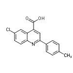 structure of CAS# 103914-61-0, 6-Chloro-2-(4-Methylphenyl)-4-Quinolinecarboxylic Acid;6-Chloro-2-(4-methylphenyl)quinoline-4-carboxylic acid;6-CHLORO-2-(4-METHYLPHENYL)QUINOLINE-4-CARBOXYLICACID;6-Chloro-2-p-tolyl-quinoline-4-carboxylic acid
