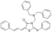 CAS#: 104123-92-4， (5Z)-3-[(Bis(Phenylmethyl)Amino)Methyl]-2-Phenylimino-5-[(E)-3-Phenylprop-2-Enylidene]-1,3-Thiazolidin-4-One