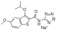 CAS#: 104795-68-8， 5-Methoxy-3-(1-methylethoxy)-N-1H-tetrazol-5-yl-Benzo(b)thiophene-2-carboxamide monosodium salt