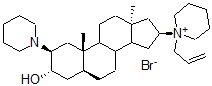 CAS#: 104855-17-6， (2S,3S,5S,10S,13R,16S)-10,13-Dimethyl-2-Piperidin-1-Yl-16-(1-Prop-2-Enylpiperidin-1-Ium-1-Yl)-2,3,4,5,6,7,8,9,11,12,14,15,16,17-Tetradecahydro-1H-Cyclopenta[a]Phenanthren-3-Ol Bromide