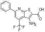 structure of CAS# 104960-56-7, 3-Amino-6-Phenyl-4-(Trifluoromethyl)-Thieno[2,3-b]Pyridine-2-carboxylic Acid