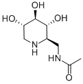 结构式 CAS# 105265-96-1, N-[(3S,4R,5R,6R)-4,5-二羟基-6-(羟基甲基)-3-哌啶基]-乙酰胺