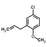 结构式 CAS# 105591-47-7, 2-烯丙基-4-氯-1-甲氧基苯