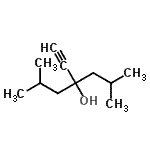 structure of CAS# 10562-68-2, 4-Ethynyl-2,6-Dimethyl-4-Heptanol;3-Isobutyl-5-methyl-1-hexyn-3-ol;4-ETHYNYL-2,6-DIMETHYL-4-HEPTANOL;Ethynyl diisobutyl carbinol