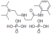 CAS#: 105668-70-0， N-(2,6-Dimethylphenyl)-3-[2-(Di(Propan-2-Yl)Amino)Ethylamino]Propanamide phosphate