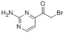 structure of CAS# 106157-91-9, 1-(2-Amino-4-Pyrimidinyl)-2-Bromo-Ethanone;Ethanone, 1-(2-Amino-4-Pyrimidinyl)-2-Bromo- (9CI);1-(2-Aminopyrimidin-4-Yl)-2-Bromoethan-1-One;Ethanone, 1-(2-Amino-4-Pyrimidinyl)-2-Bromo