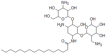 CAS#: 106190-43-6， N-[5-Amino-4-[4-Amino-3,5-Dihydroxy-6-(Hydroxymethyl)Oxan-2-Yl]Oxy-2-[3-(Aminomethyl)-4,5,6-Trihydroxyoxan-2-Yl]Oxy-3-Hydroxycyclohexyl]Hexadecanamide