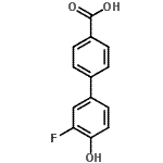 structure of CAS# 106291-26-3, 3'-Fluoro-4'-Hydroxy-4-Biphenylcarboxylic Acid;3'-fluoro-4'-hydroxy-4-biphenylcarboxylic acid;ChemDiv2_000091;MLS000120501