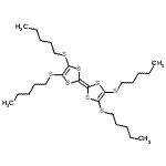 结构式 CAS# 106920-29-0, 2-[4,5-二(戊基硫基)-1,3-二硫醇-2-亚基]-4,5-二(戊基硫基)-1,3-二硫杂环戊烯