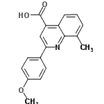structure of CAS# 107027-47-4, 2-(4-Methoxyphenyl)-8-Methyl-4-Quinolinecarboxylic Acid;2-(4-Methoxyphenyl)-8-methyl-4-quinolinecarboxylic acid;2-(4-Methoxyphenyl)-8-methyl-4-quinolinecarboxylic acid #;2-(4-Methoxyphenyl)-8-methylquinoline-4-carboxylic acid