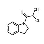 structure of CAS# 107236-27-1, 2-Chloro-1-(2,3-Dihydro-1H-Indol-1-Yl)-1-Propanone;1H-indole, 1-(2-chloro-1-oxopropyl)-2,3-dihydro-;2-chloro-1-(indolin-1-yl)propan-1-one;MFCD05263162