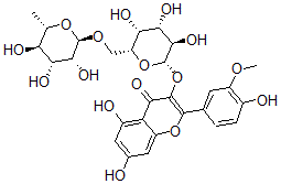 CAS#: 107740-46-5， 5,7-Dihydroxy-2-(4-Hydroxy-3-Methoxyphenyl)-3-[(2S,3R,4S,5R,6R)-3,4,5-Trihydroxy-6-[[(2R,3R,4R,5R,6S)-3,4,5-Trihydroxy-6-Methyloxan-2-Yl]Oxymethyl]Oxan-2-Yl]Oxychromen-4-One