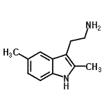 结构式 CAS# 1079-44-3, 2-(2,5-二甲基-1H-吲哚-3-基)乙胺