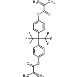 structure of CAS# 108050-42-6, (1,1,1,3,3,3-Hexafluoro-2,2-Propanediyl)Di-4,1-Phenylene Bis(2-Methylacrylate);[4-[1,1,1<wbr>,3,3,3-he<wbr>xakis(flu<wbr>oranyl)-2<wbr>-[4-(2-me<wbr>thylprop-<wbr>2-enoylox<wbr>y)phenyl]<wbr>propan-2-<wbr>yl]phenyl<wbr>] 2-methy<wbr>lprop-2-e<wbr>noate;2,2-Bis(4-methacryloxyphenyl)-1,1,1,3,3,3-hexafluoropropane;2-methyl-<wbr>2-propeno<wbr>ic acid [<wbr>4-[1,1,1,<wbr>3,3,3-hex<wbr>afluoro-2<wbr>-[4-(2-me<wbr>thyl-1-ox<wbr>oprop-2-e<wbr>noxy)phen<wbr>yl]propan<wbr>-2-yl]phe<wbr>nyl] ester