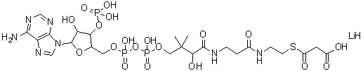 structure of CAS# 108347-84-8, Malonyl Coenzyme A Lithium Salt;Malonyl coenzyme A lithium salt