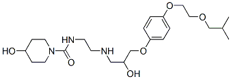 CAS#: 108495-00-7， 4-Hydroxy-N-[2-[[2-Hydroxy-3-[4-[2-(2-Methylpropoxy)Ethoxy]Phenoxy]Propyl]Amino]Ethyl]Piperidine-1-Carboxamide