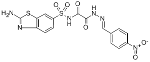 CAS#: 108679-70-5， (((2-Amino-6-Benzothiazolyl)Sulfonyl)Amino)Oxo-Acetic Acid ((4-Nitrophenyl)Methylene)Hydrazide