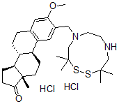 CAS#: 108736-70-5， 2-((Hexahydro-3,3,10,10-tetramethyl-1,2,5,8-dithiadiazecin-5(6H)-yl)methyl)-3-methoxyestra-1,3,5(10)-trien-17-one dihydrochloride