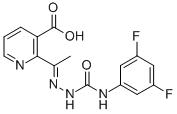structure of CAS# 109293-97-2, 2-[N-[(3,5-Difluorophenyl)Carbamoylamino]-C-Methylcarbonimidoyl]Pyridine-3-Carboxylic Acid;2-[N-[(3,5-Difluorophenyl)Carbamoylamino]-C-Methyl-Carbonimidoyl]Pyridine-3-Carboxylic Acid;2-[(1E)-1-[[[(3,5-Difluorophenyl)Amino]-Oxomethyl]Hydrazono]Ethyl]-3-Pyridinecarboxylic Acid;2-[1-[[[(3,5-Difluorophenyl)Amino]-Oxomethyl]Hydrazono]Ethyl]-3-Pyridinecarboxylic Acid