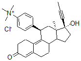 CAS#: 109345-60-0， [4-[(11R,13S,17R)-17-Hydroxy-13-Methyl-3-Oxo-17-Prop-1-Ynyl-1,2,6,7,8,11,12,14,15,16-Decahydrocyclopenta[a]Phenanthren-11-Yl]Phenyl]-Trimethylazanium Chloride