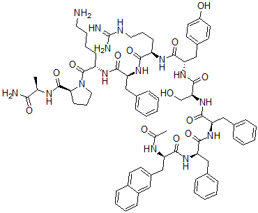 CAS#: 110014-25-0， 1-N-Ac-3(2-Naphthyl)Ala-2,3-Phe-6-Arg-7-Phe-10-Alanh2-Lhrh