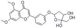 CAS#: 110282-44-5， 2-[3-[4,5-Dihydroxy-5-(Hydroxymethyl)Oxolan-2-Yl]Oxyphenyl]-5,7-Dimethoxychromen-4-One