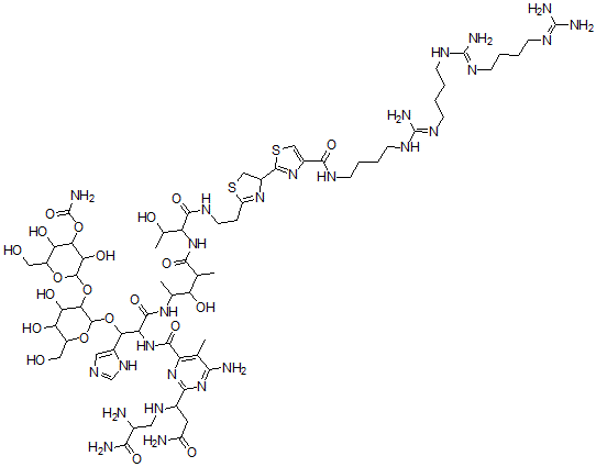 CAS#: 11031-15-5， N1-(20-Amino-6,13,20-Triimino-5,7,12,14,19-Pentaazaicosan-1-Yl)-7,8-Dihydrobleomycinamide