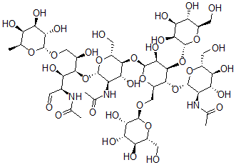 CAS#: 110402-13-6， N-[(2S,3R,4R,5S,6R)-5-[(2S,3S,4R,5R,6R)-5-[(2S,3R,4R,5S,6R)-3-acetamido-4,5-dihydroxy-6-(hydroxymethyl)oxan-2-yl]oxy-3-hydroxy-4-[(2R,3S,4S,5S,6R)-3,4,5-trihydroxy-6-(hydroxymethyl)oxan-2-yl]oxy-6-[[(2R,3S,4S,5S,6R)-3,4,5-trihydroxy-6-(hydroxymethyl)oxan-2-yl]oxymethyl]oxan-2-yl]oxy-2-[(2R,3S,4R,5R)-5-acetamido-2,4-dihydroxy-6-oxo-1-[(2R,3S,4R,5S,6S)-3,4,5-trihydroxy-6-methyl-oxan-2-yl]oxy-hexan-3-yl]oxy-4-hydroxy-6-(hydroxymethyl)oxan-3-yl]ethanamide