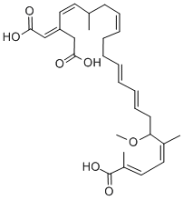 CAS#: 11076-19-0， (2E,4Z,6R,8Z,10E,14E,17S,18E,20Z)-20-(Carboxymethyl)-6-Methoxy-2,5,17-Trimethyldocosa-2,4,8,10,14,18,20-Heptaenedioic Acid