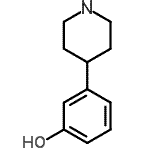 structure of CAS# 110878-71-2, 3-(4-Piperidinyl)Phenol;4-(3-Hydroxyphenyl)piperidine;MFCD02093474